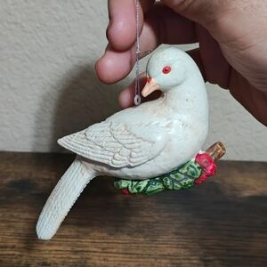 Cute 1960s Vintage White Dove Dove Plastic Christmas Ornament